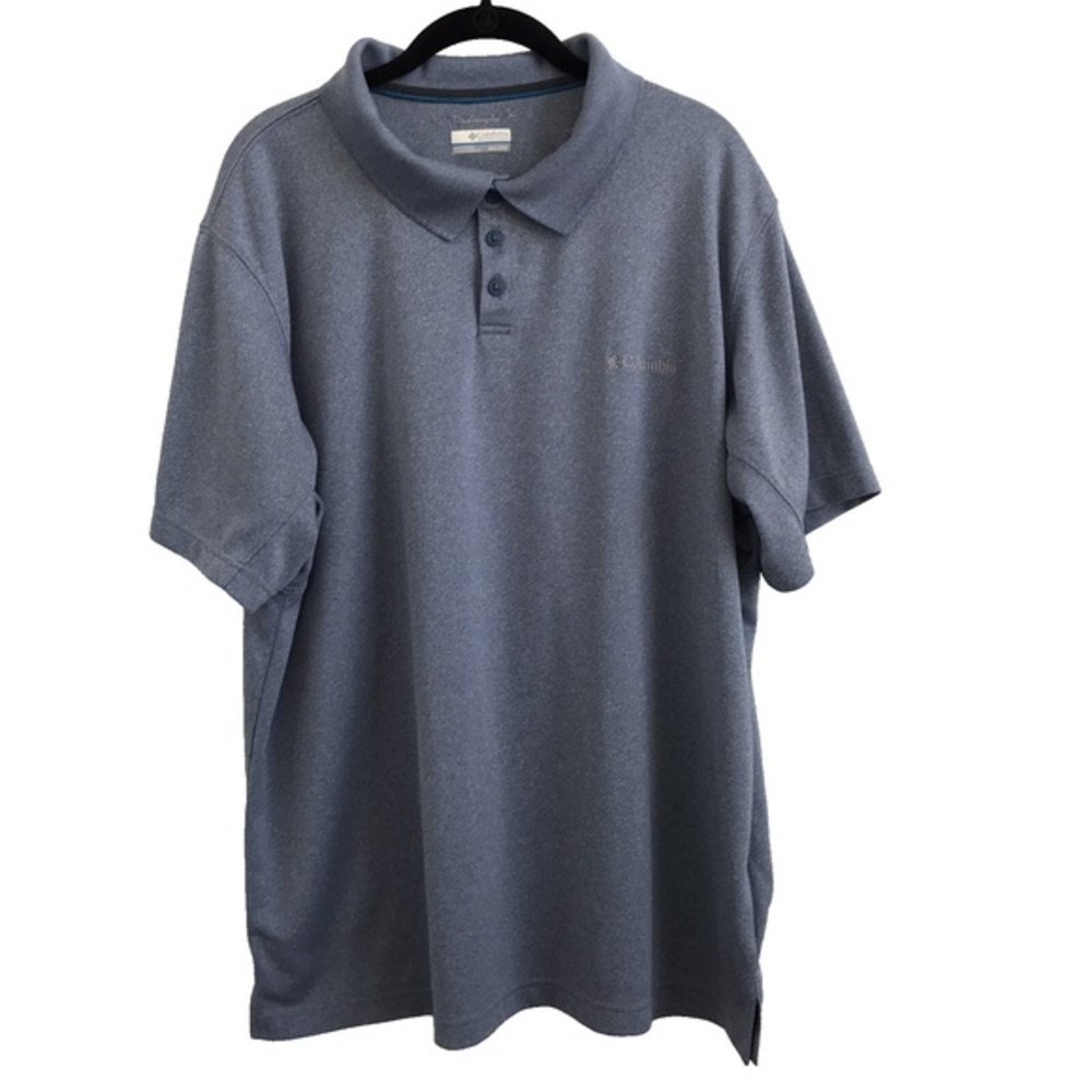 Columbia Polo Shirt Men's Size XXL Omni Shade Sun Protection Blue Golf Outdoor‎ - Picture 7 of 15